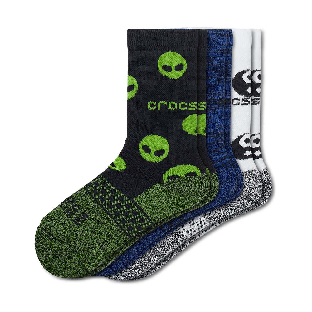 Chaussettes Crocs Crew Easy Icon 3-Pack Fille Multicolore | France 1678HAPK